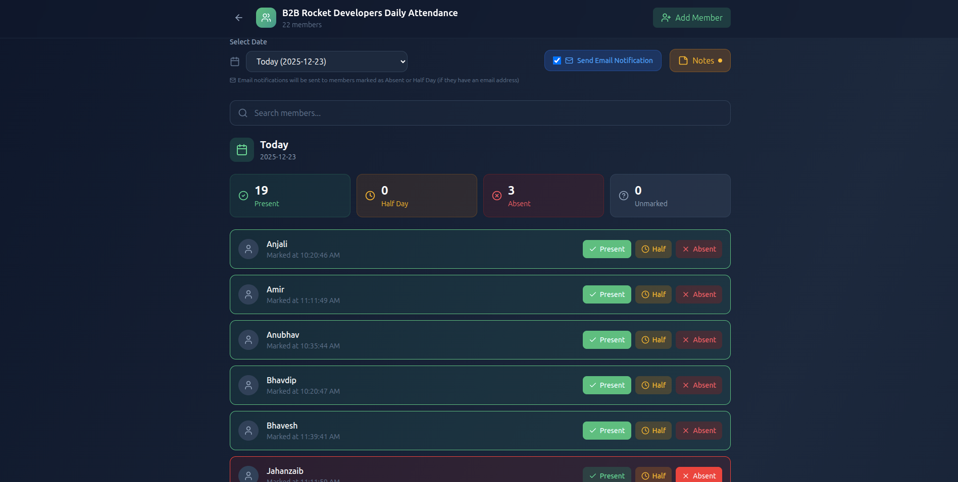 Simple Attendance Screenshot 2